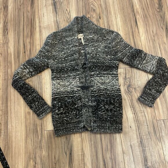 Aritzia Wilfred Free Chunky Wool  Alpaca Toggle Sweater XXS Grey / Black - Picture 1 of 8